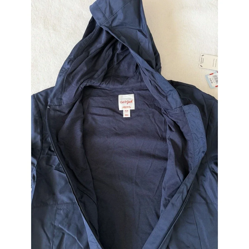Cat & Jack Boys Hooded Windbreaker Jacket Full Zip Water/Wind Resistant M (8)